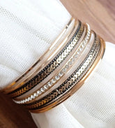 7-Piece Antique Gold Plated Bangles Set for Women