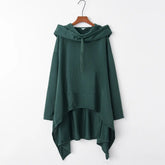 Women Hooded Vest Green Asymmetric Winter Wear