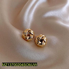 Golden Geometric Stud Earrings for Women