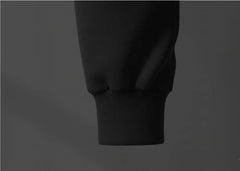 Men's Black Polyester Fleece Slim Fit Trouser
