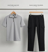 2 Pcs Men's Dri Fit Plain Ziper Track Suit