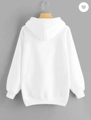 Men's Fleece Hoodie White Kangaroo Pocket Medium to XL