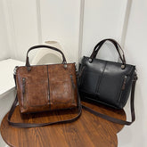 Retro Tote Bag Black Brown Durable Premium