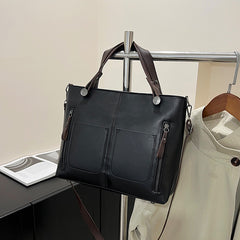Retro Tote Bag Black Brown Durable Premium