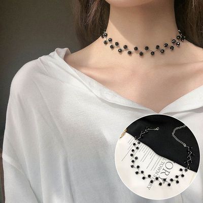 Pearl Choker Necklace for Women Korean Style Silver White Bead