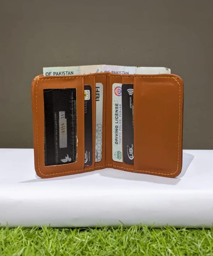 Brown Leather Wallet for Men with 3 Card Slots & Cash Pocket