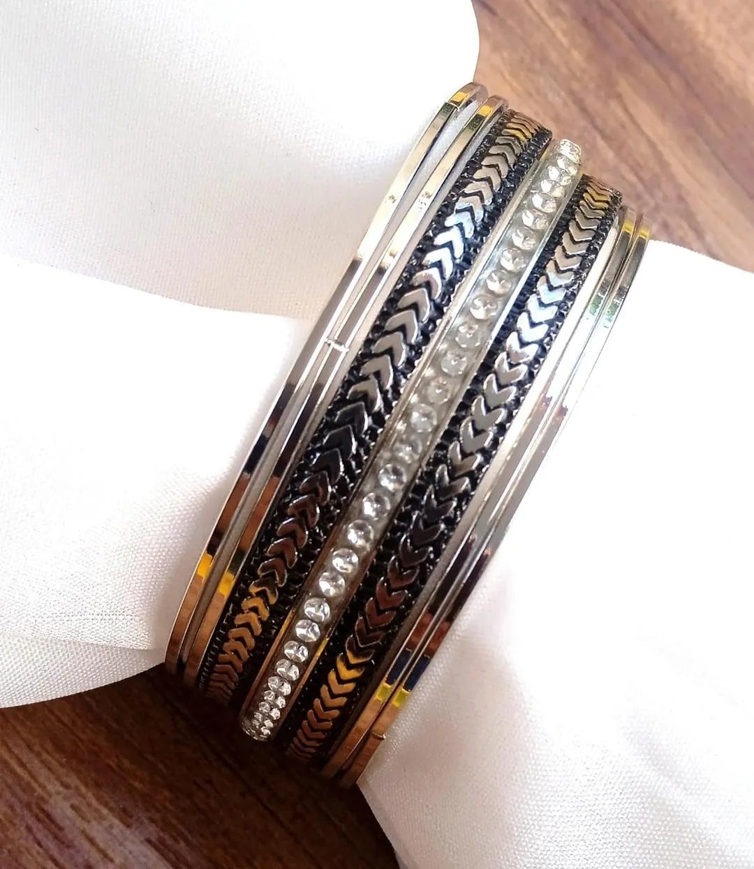 7-Piece Antique Gold Plated Bangles Set for Women