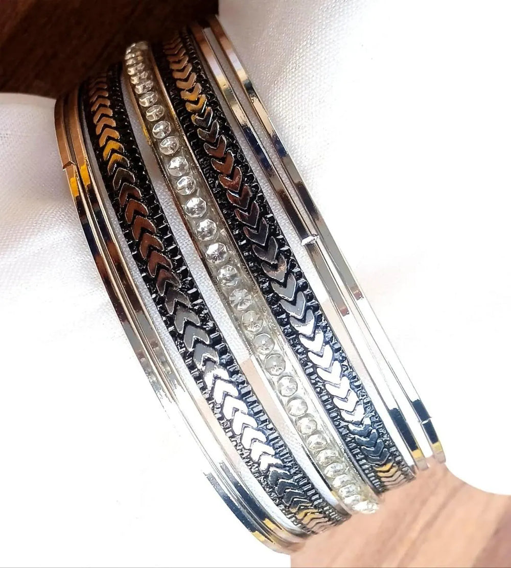 7-Piece Antique Gold Plated Bangles Set for Women