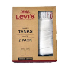 Levi's Cotton Vests Large Pack 2 Pack White