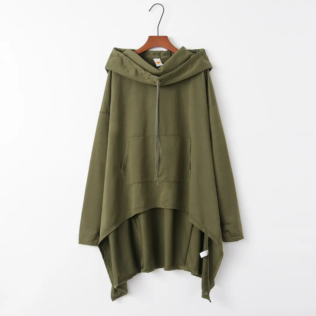 Women Hooded Vest Green Asymmetric Winter Wear