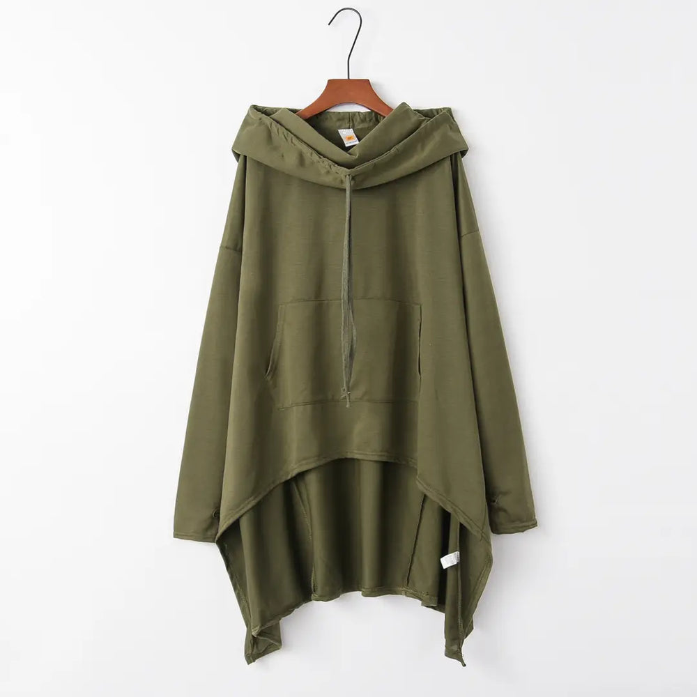 Women Hooded Vest Green Asymmetric Winter Wear