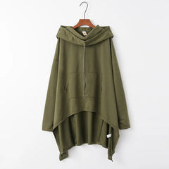 Women Hooded Vest Green Asymmetric Winter Wear