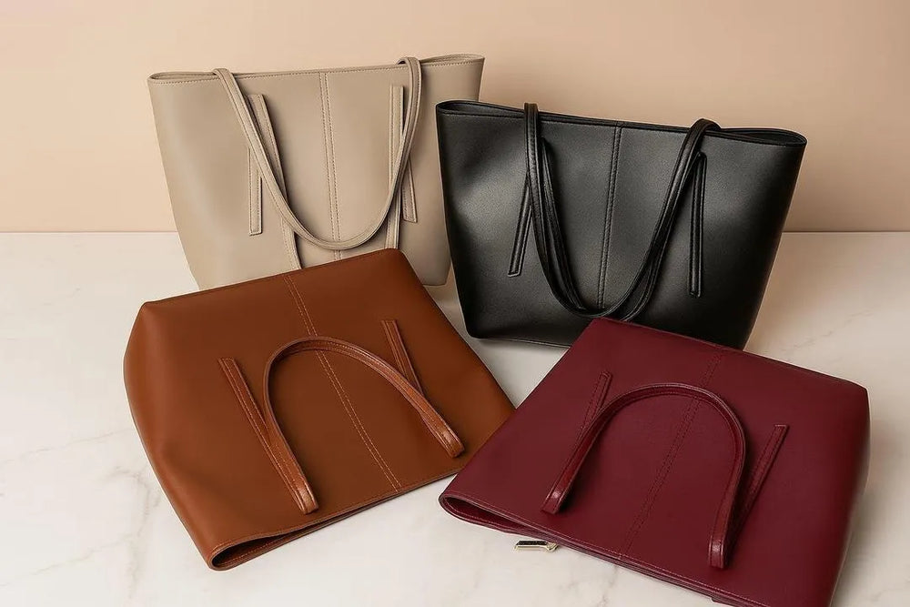 Blue Rexine Tote Bag for Women Daily Use