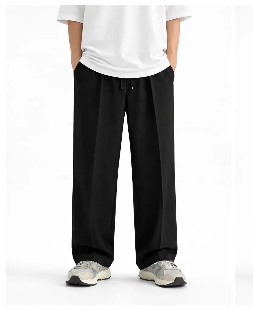 1 Pc Men's Cotton Plain Pleated Trousers