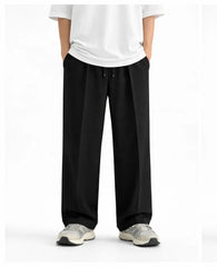1 Pc Men's Cotton Plain Pleated Trousers