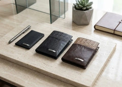 Men's Double Fold Crocodile Design Wallet