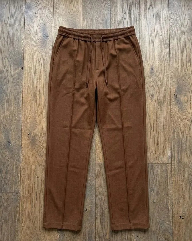 Brown Drawstring Pants for Women, Casual Comfort Wear