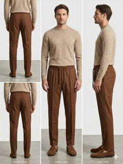 Brown Drawstring Pants for Women, Casual Comfort Wear