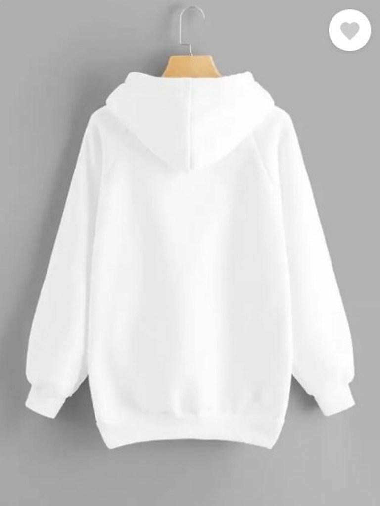 Men's Fleece Hoodie White Kangaroo Pocket Medium to XL