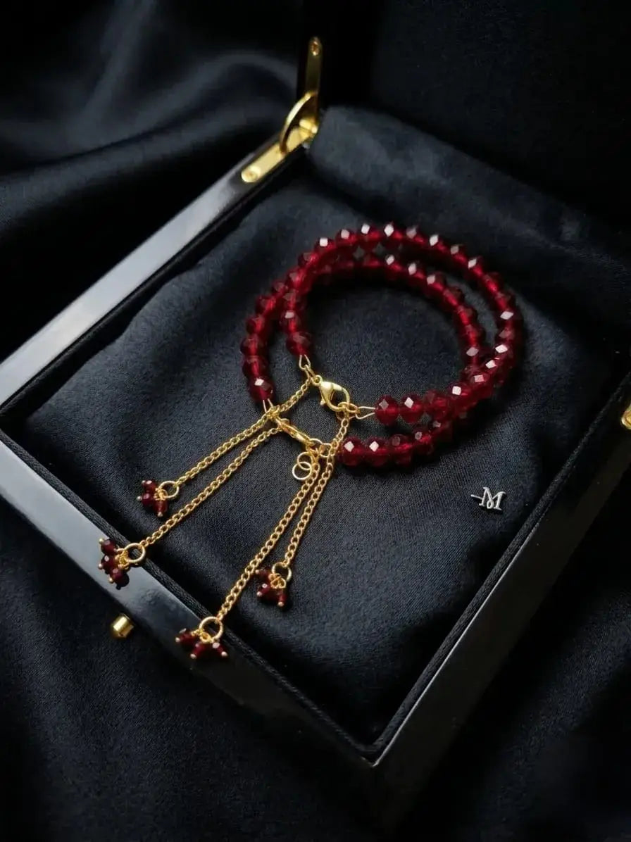 2 Pcs Modern Design Gold Plated Crystal Chain Bracelet